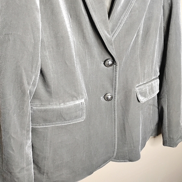 Chadwicks Velour Blazer Size 10 Party Cocktail Holiday Feminine Stretch Jacket - Picture 4 of 9